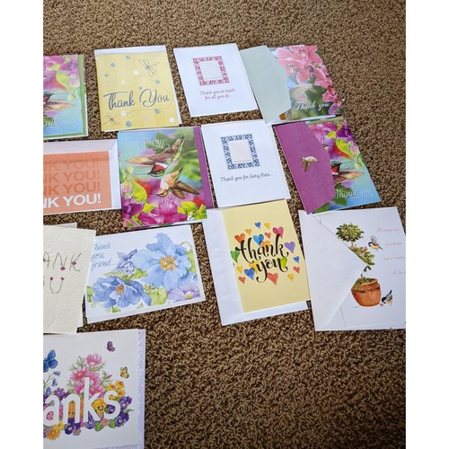 Greeting Card Lot 30+ Thank You Cards Blank Unused - Picture 11 of 14