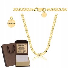 Collana da uomo in argento sterling placcato oro massiccio - incisione gratuita