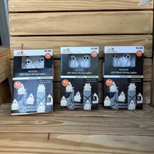 Halloween LED Ghost String Lights Warm white Set Of 3 NIB