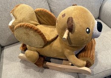 Rockabye Kids Rocking Beaver Baby Ride on Rocker Wooden Base