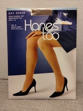 New Hanes Too Day Sheer Non-Control top Pantyhose Style 116 Barely There Size EF