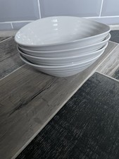 Image of NEW 4 X PORTMEIRION SOPHIE CONRAN WHITE COUPE 7.25" PASTA CEREAL SOUP BOWL BOWLS