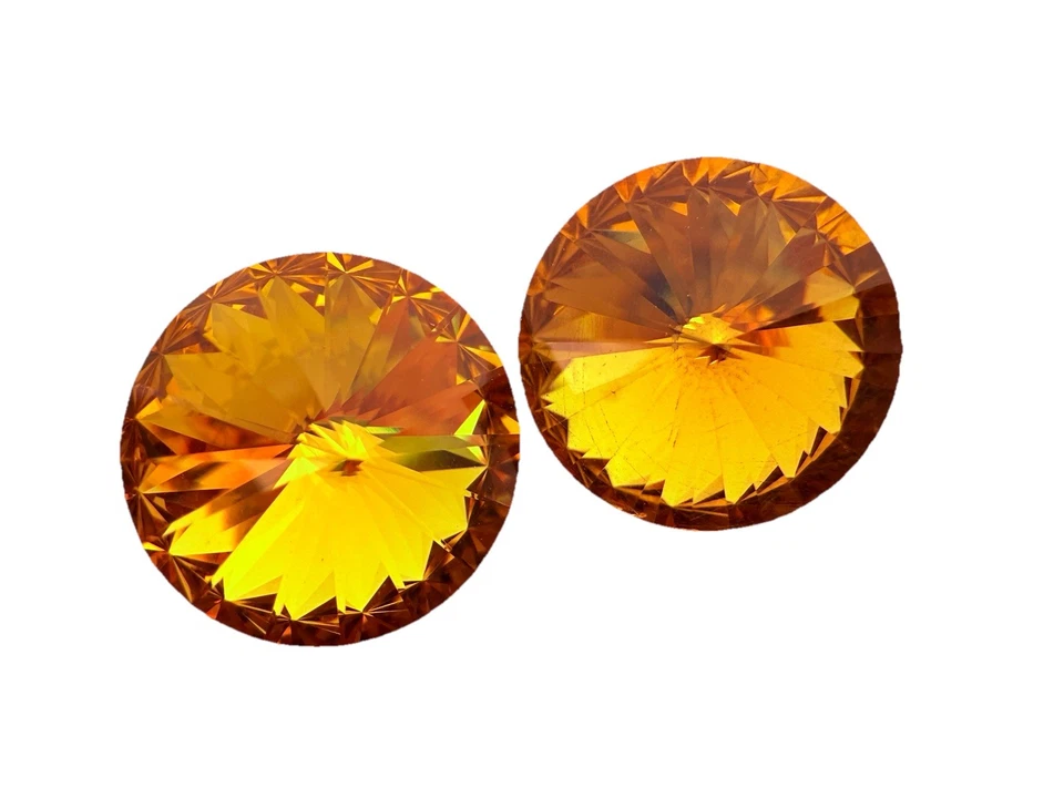 Piedra de fantasía de cristal de Swarovski Rivoli amarillo girasol 14 mm 1122 Cantidad:1 Foto 2 de 2