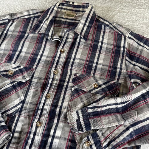 Vintage Five Brother Tallman Flannel Shirt Large Blue Red White Plaid Button LT - Image 1