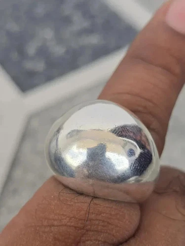Dome Ring, 925 Sterling Silver Ring, Large Plain Wide Band, Boho Statement Ring,