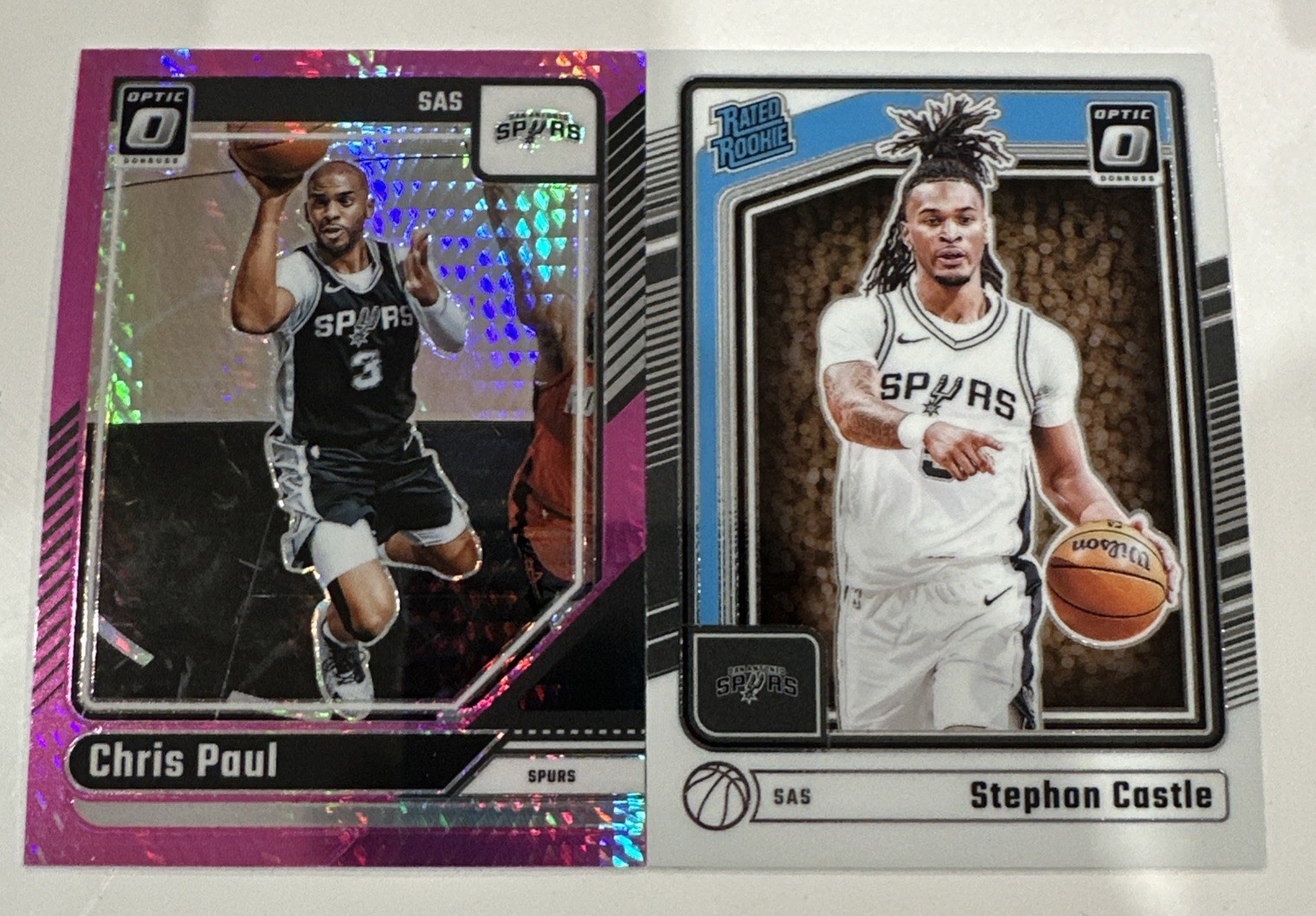 2024-25 Donruss Optic Rated Rookie #254 Stephon Castle & Pink Hyper Chris Paul!