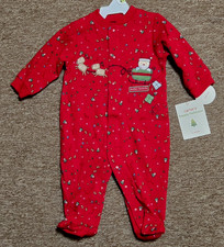 NWT Carter's Baby Boy 1-PC Christmas Santa Footed Sleeper Pajamas PJs 6M