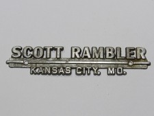 Vtg Scott Rambler Kansas City Missouri Metal Dealership Badge Emblem Tag Mo Amc