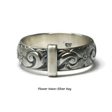 Outlander Celtic Style 925 Sterling Silver Flower and Wave Pattern Band