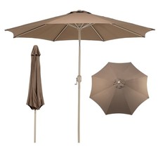 9ft Outdoor Patio Market Umbrella UV Protection Waterproof w/ Button Tilt Coffee