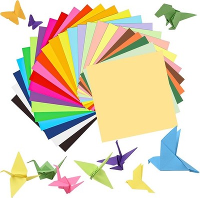 200 or 300 Sheets Origami Paper 6x6 Double-Sided 25 Colors for Crafts & DIY Art