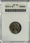 1915-S Buffalo Nickel, EF 45 ANACS, NR