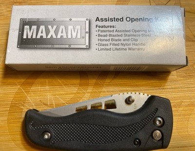 Maxam Blackie Collins Speedster Lockblade Knife   Black Handle