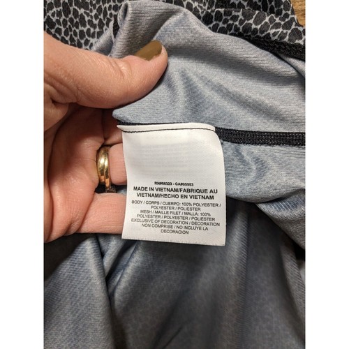Nike Drifit Canotta Donna Taglia S Stampa Ghepardo Maglia Grigio Nero Racer Back - Foto 4 di 7