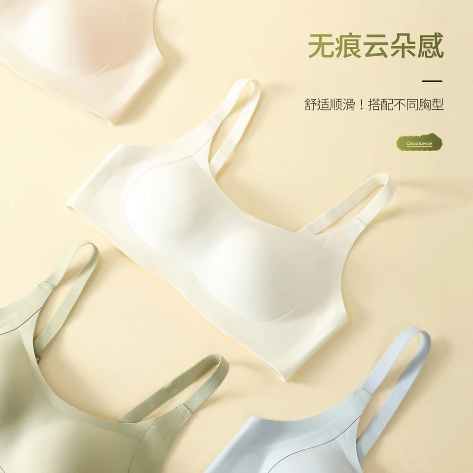 Seamless Push Up Underwear Women Jelly Strips Soft Support Cup Anti Sagging Bra - Image 2 of 4