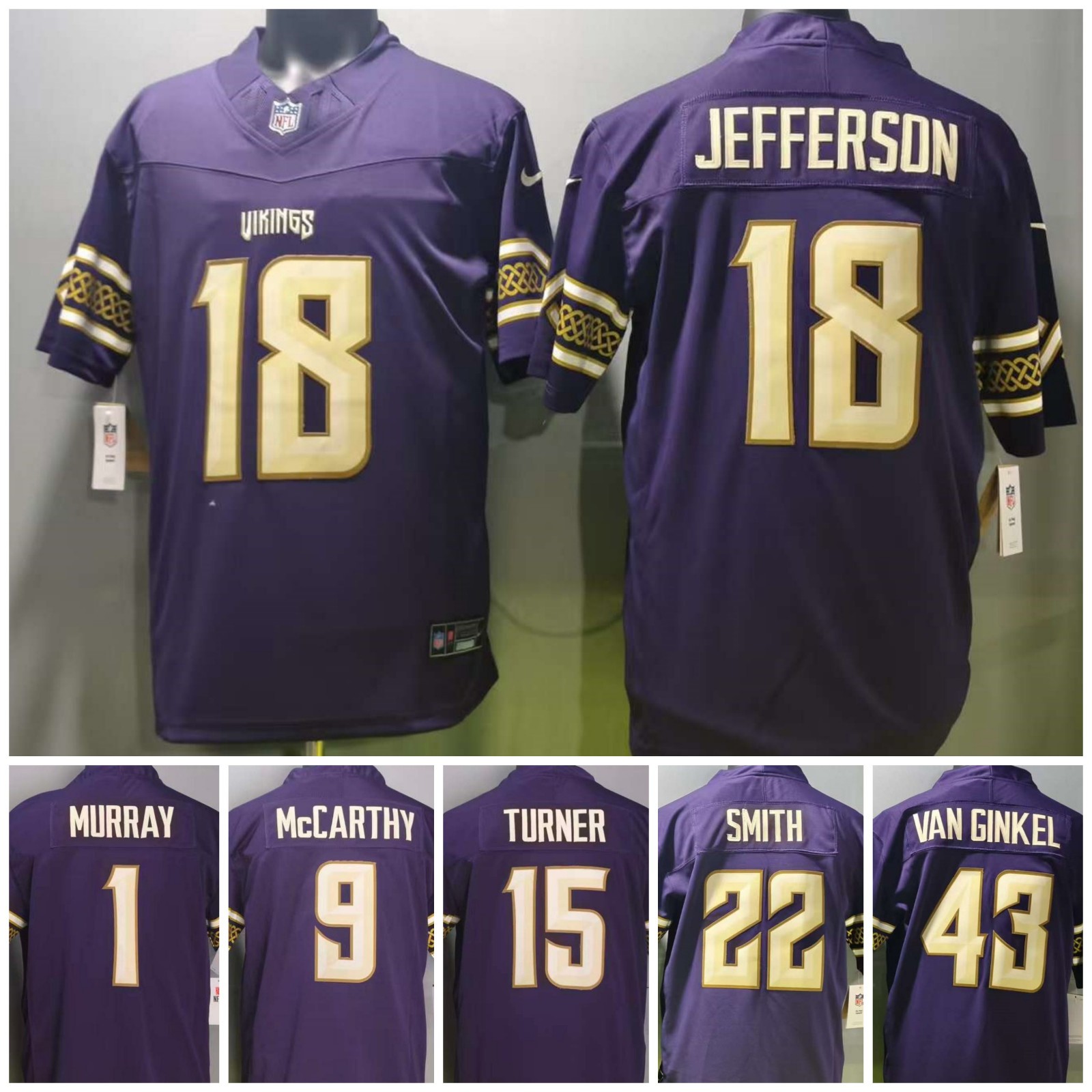 Tariffs​ Free! MIN Vikings 2026 F.U.S.E Rivalries Collection Purple Sewn Jersey.