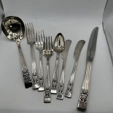 Vtg-Oneida Community "Coronation" Pattern Silver Plate 1936 Flatware Lot of 8