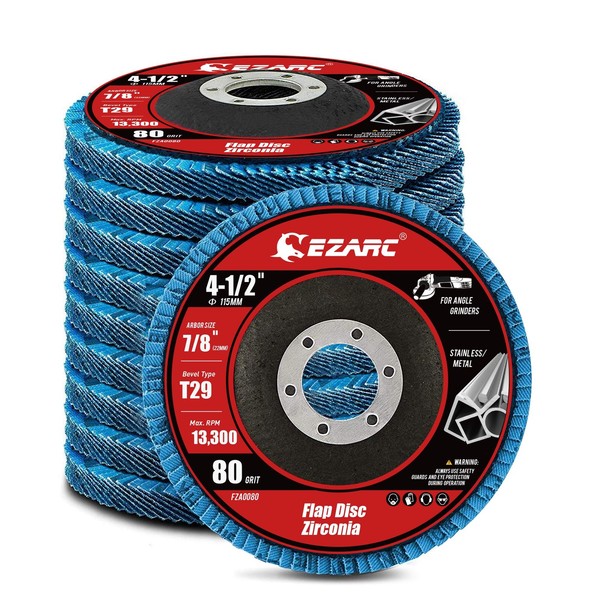 Zirkonoxid FäCherscheibe Schleifen Polieren Edelstahl Ø115Mm Korn 80 10 StüCk-image