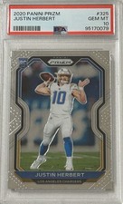 2024 Panini Prizm Justin Herbert (San Diego Chargers) Rookie Card PSA 10. rookie card picture