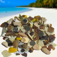 Bulk Sea Glass And Pottery, Brown, Yellow, Tan Sea Glass And Pottery Lot, 2