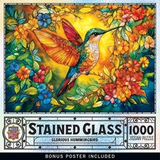MasterPieces - Stained Glass - Glorious Hummingbird 1000 Piece Jigsaw Puzzle