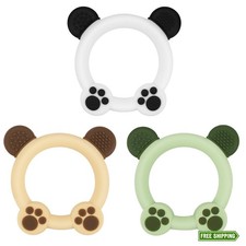 3 Pack Baby Teether, Bear-Shaped Silicone Teething Toys