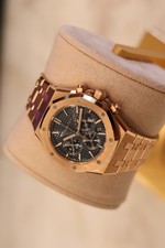 Audemars Piguet Royal Oak Chrono 38mm Rose Gold Blue Dial 26715OR 8