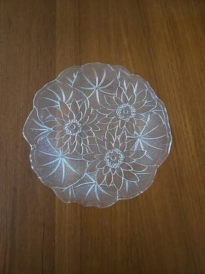 Vintage Lily Pons 8'' Clear Salad Plate Indiana Glass Depression Glass 30s Floral
