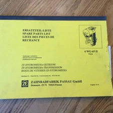 ZAHNRADFABRIK ZF 8WG65 II Transmission PARTS CATALOG MANUAL LIST BOOK DROPBOX