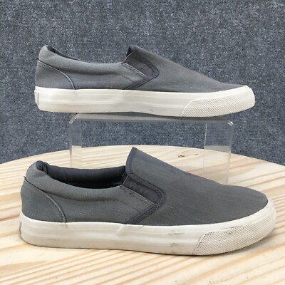 Thom McAn Shoes Mens 7 Casual Slip On Sneakers Comfort Gray Fabric Low Top