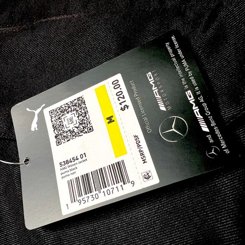 Giacca Puma uomo AMG tessuto full zip Mercedes x Puma nuova con etichetta $120 taglia M - retrò 538454 - Foto 4 di 12