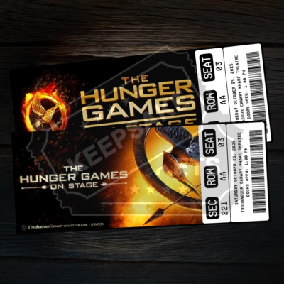 CUSTOM The Hunger Games On Stage Ticket | Personalized Gift Reveal | Mock Keepsake