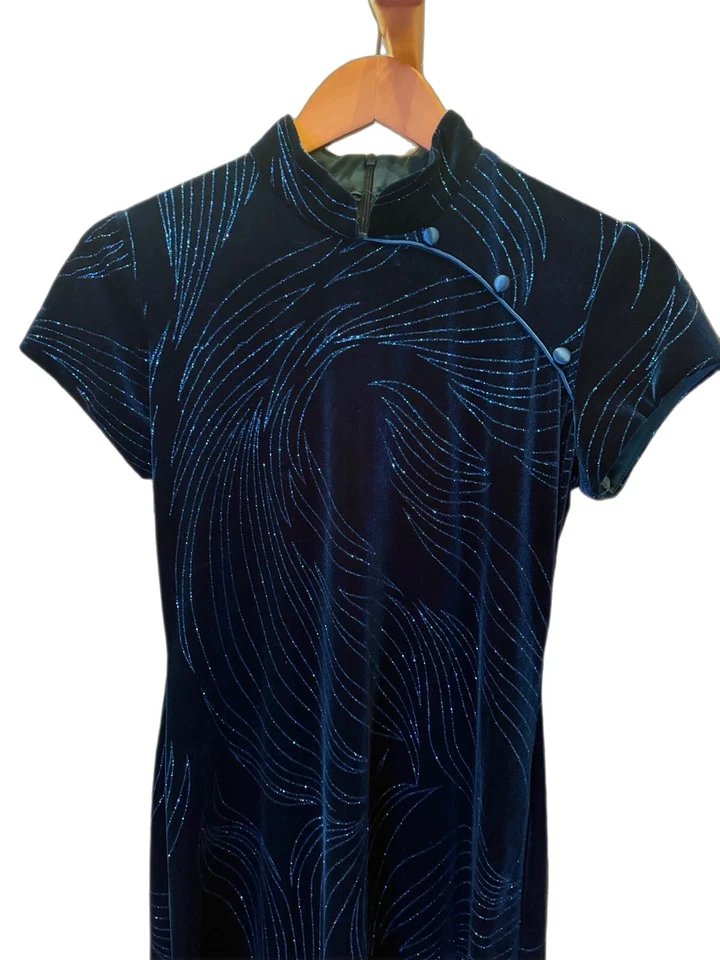 Vintage S.L. Vestido de inspiración asiática de moda para mujer talla 6 pequeño Foto 3 de 4