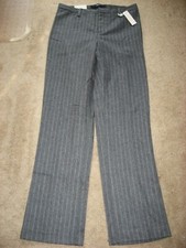 Women NWT Gray Pinstriped GAP Lined Stretch Wool Blend Pants 2