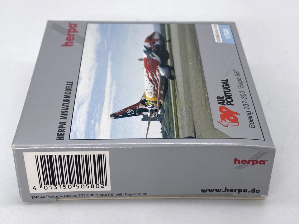 Herpa 505802 tap Air Portugal Boeing 737-300 Expo 98 1:500 Diecast Model NOB - Image 4 of 4