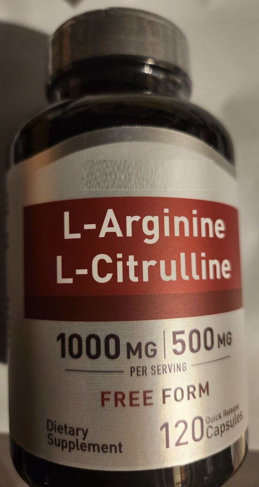 L-аргинин 1000 мг L-цитруллин 500 мг 120 капсул Аминокислота Без ГМО/глютена