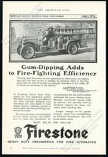 1926 East Greenbush NY fire engine truck photo Firestone tire vintage print ad