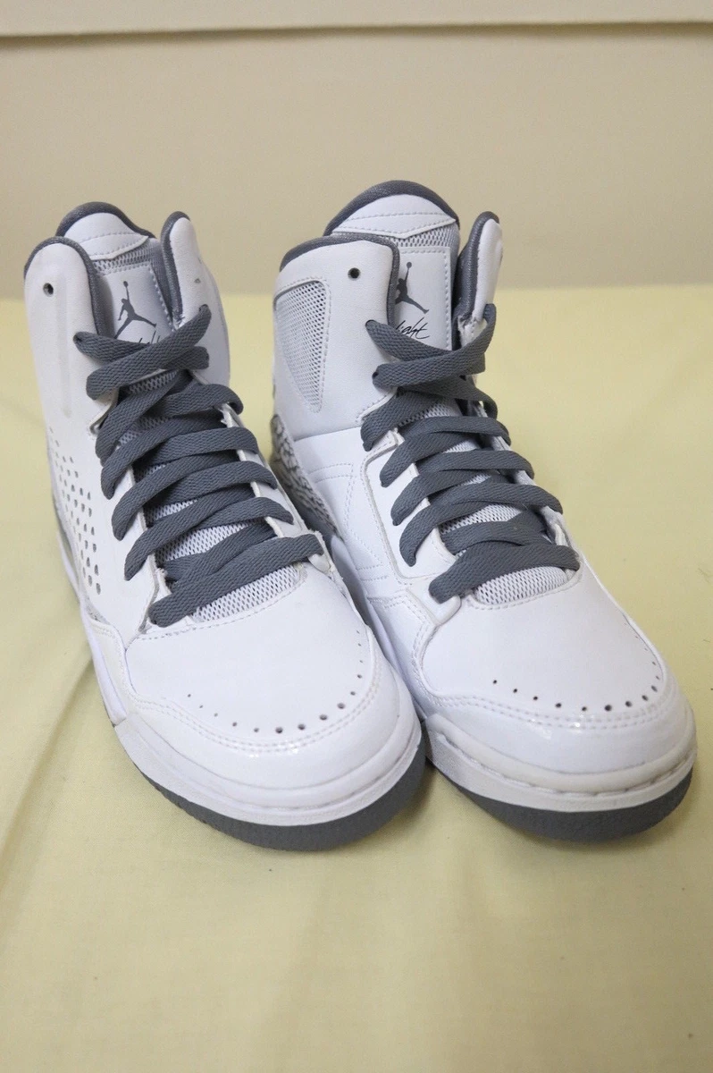 AIR JORDAN FLIGHT HIGHT WHITE GREY WOMENS GIRLS 5.5Y 5UK 24CM