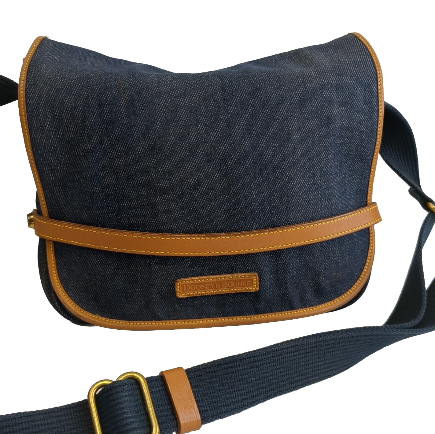 Vintage Dooney & Bourke TD90 Cross Body Denim Blue Messenger Bag