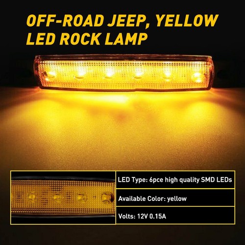 10 Pods Amber LED Rock Crawling Light Offroad Truck UTV ATV Underbody Lights EOD - Picture 3 of 7
