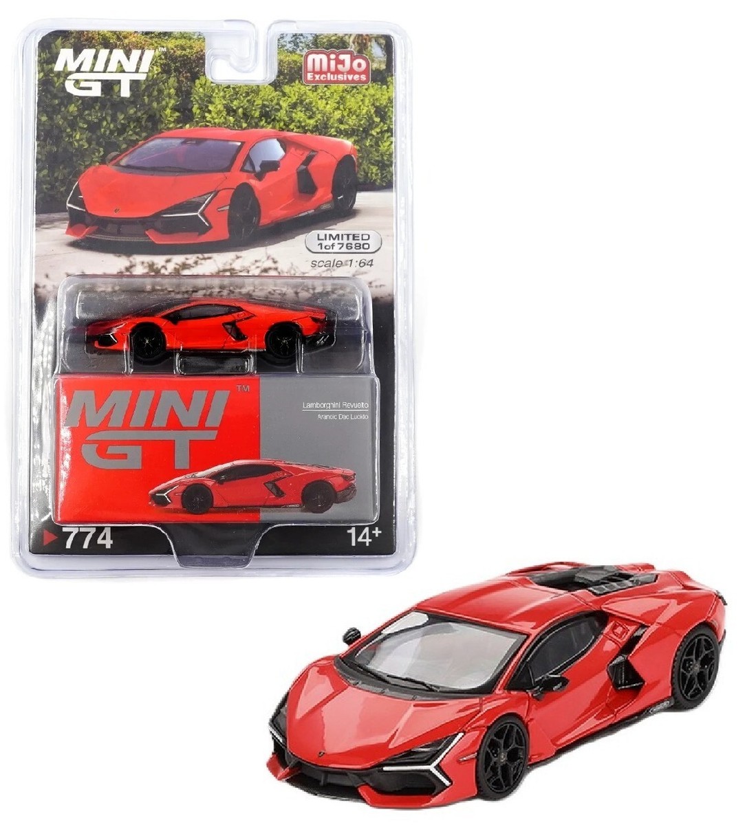 Mini GT 1:64 Lamborghini Revuelto Arancio Dac Lucido Diecast Model