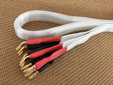 90 Silver Amplifier Audio CD Speaker Banana Spade Ribbon Flat Cable 2 m