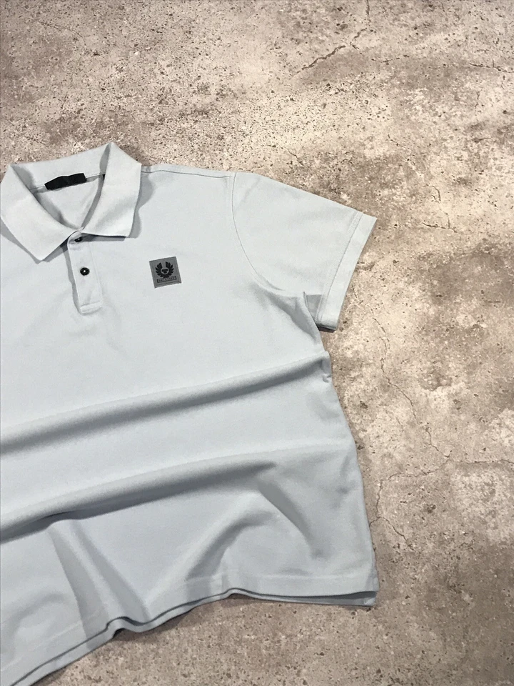 Camisa polo Belstaff Monitor MIcro Pique algodão horizonte azul GG - Imagem 2 de 4