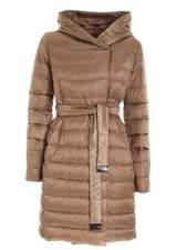 MAX MARA Women's Novef Brown Reversible Padded Long Coat MSRP $1495