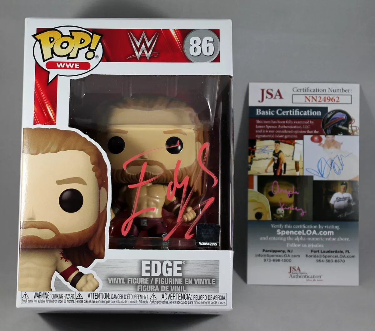 EDGE SIGNED WWE FUNKO POP FIGURE SMACKDOWN WRESTLING WWF STAR AUTOGRAPH JSA COA