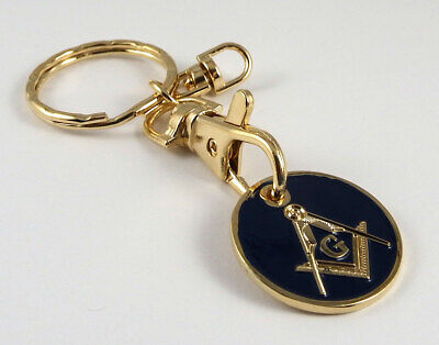 Mason Compass and square Key Chain metal keychain w// belt clip MAS108