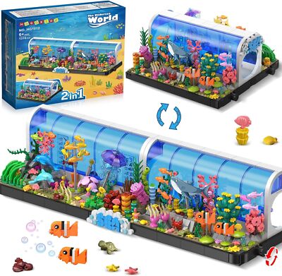 HOGOKIDS 1316PCS Aquarium Kit,2IN1 Oceanarium Styles Building