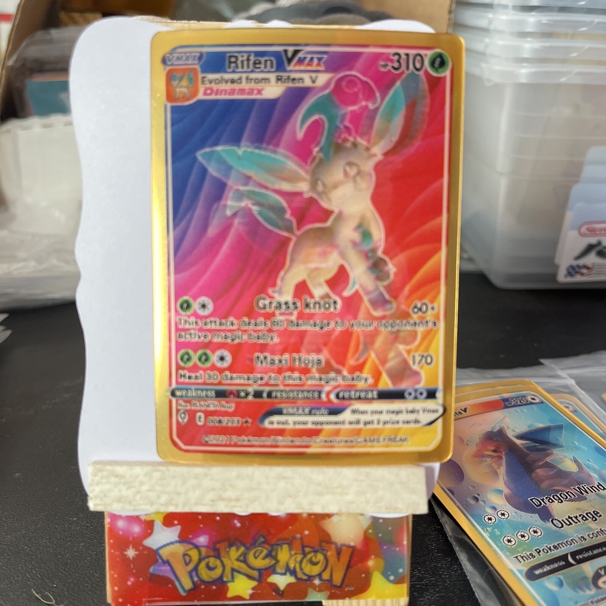 Rifen Vmax Hp310 3d prism pokemon 🔥FAN ART🔥Grass Knot NM | eBay