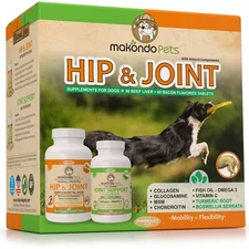 Hip and Joint Supplements for Dogs - Dog Arthritis Aid - Value Pack - 120 Tabs