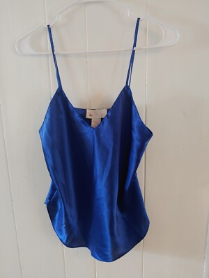 vintage claire's rose slip tank top lingerie dark blue womens medium sleepwear